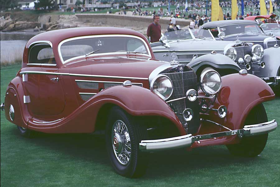 The 1938 Talbot Lago and below the 1936 MercedesBenz 540K Special Coupe